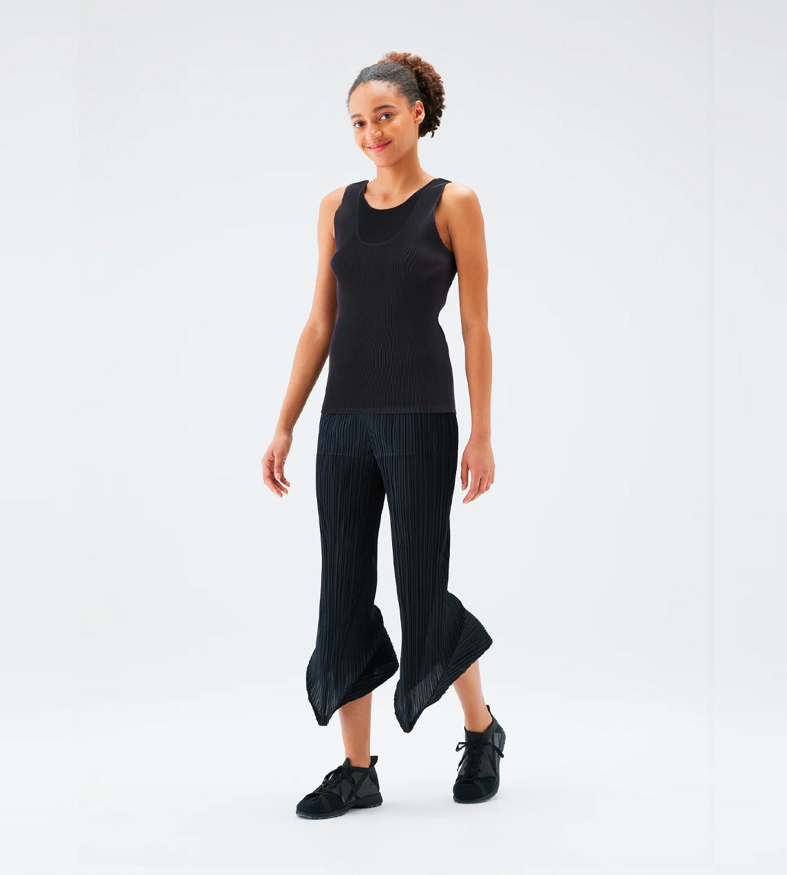 PLEATS PLEASE ISSEY MIYAKE - Thicker Pleated Flared Hem Pants Black