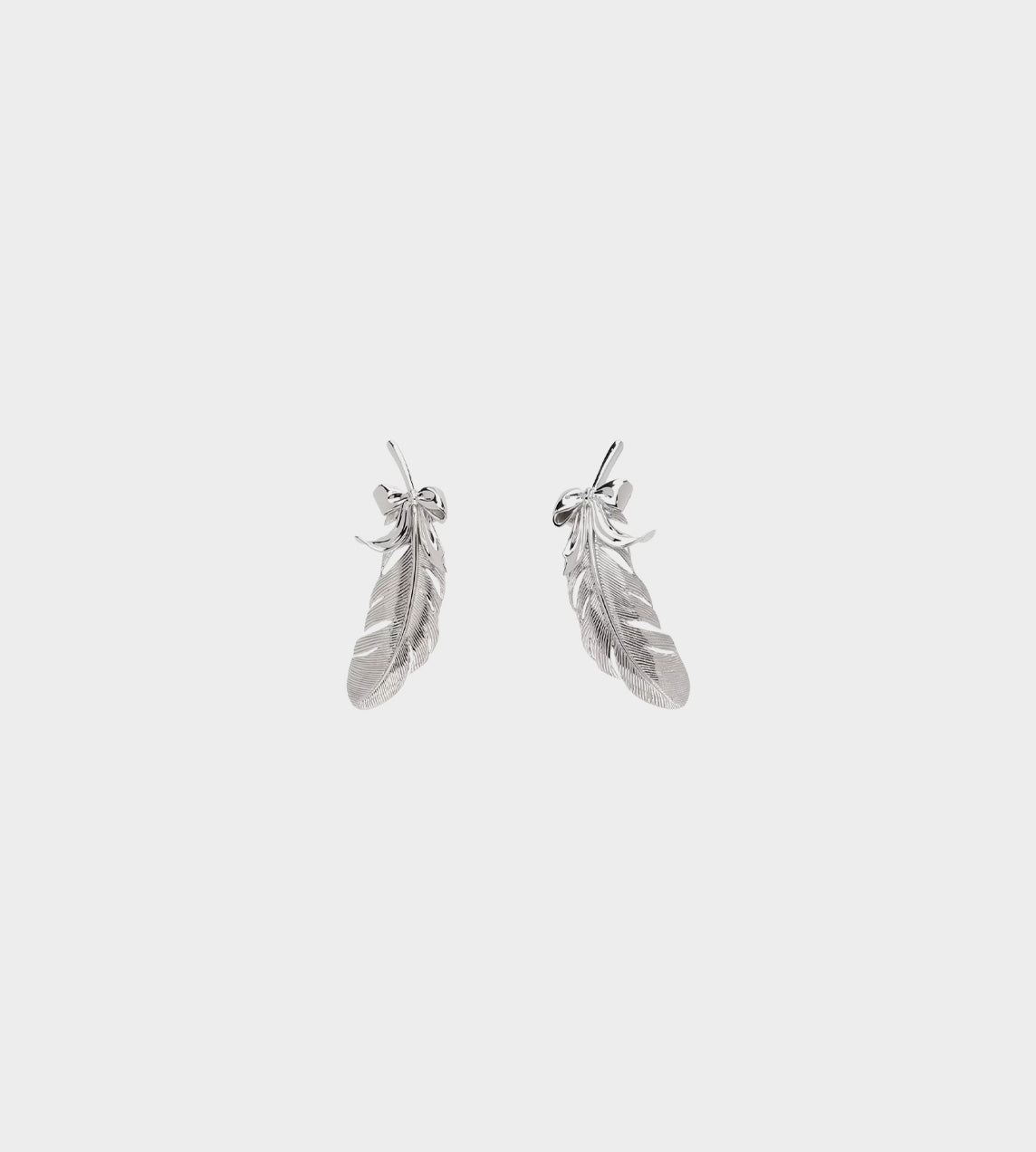 Bowknot Sharp Feather Earrings