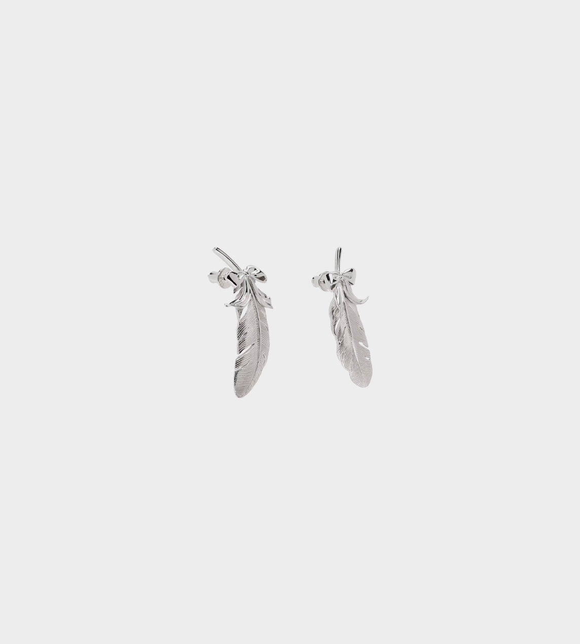 Bowknot Sharp Feather Earrings