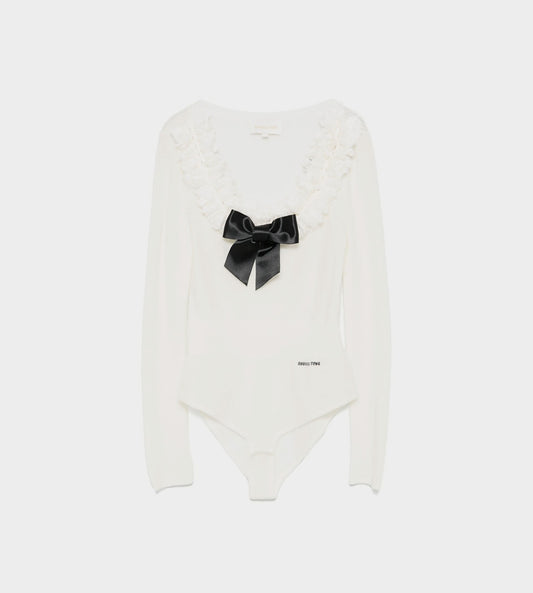 SHUSHU TONG - Neck-embellished Top White