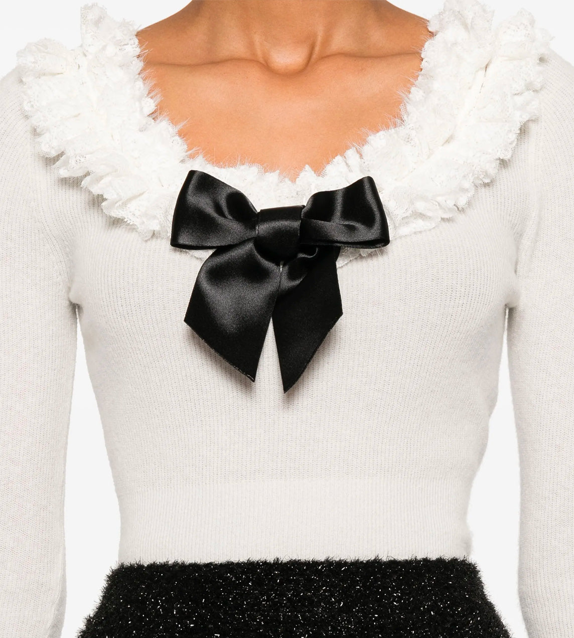 SHUSHU TONG - Neck-embellished Top White