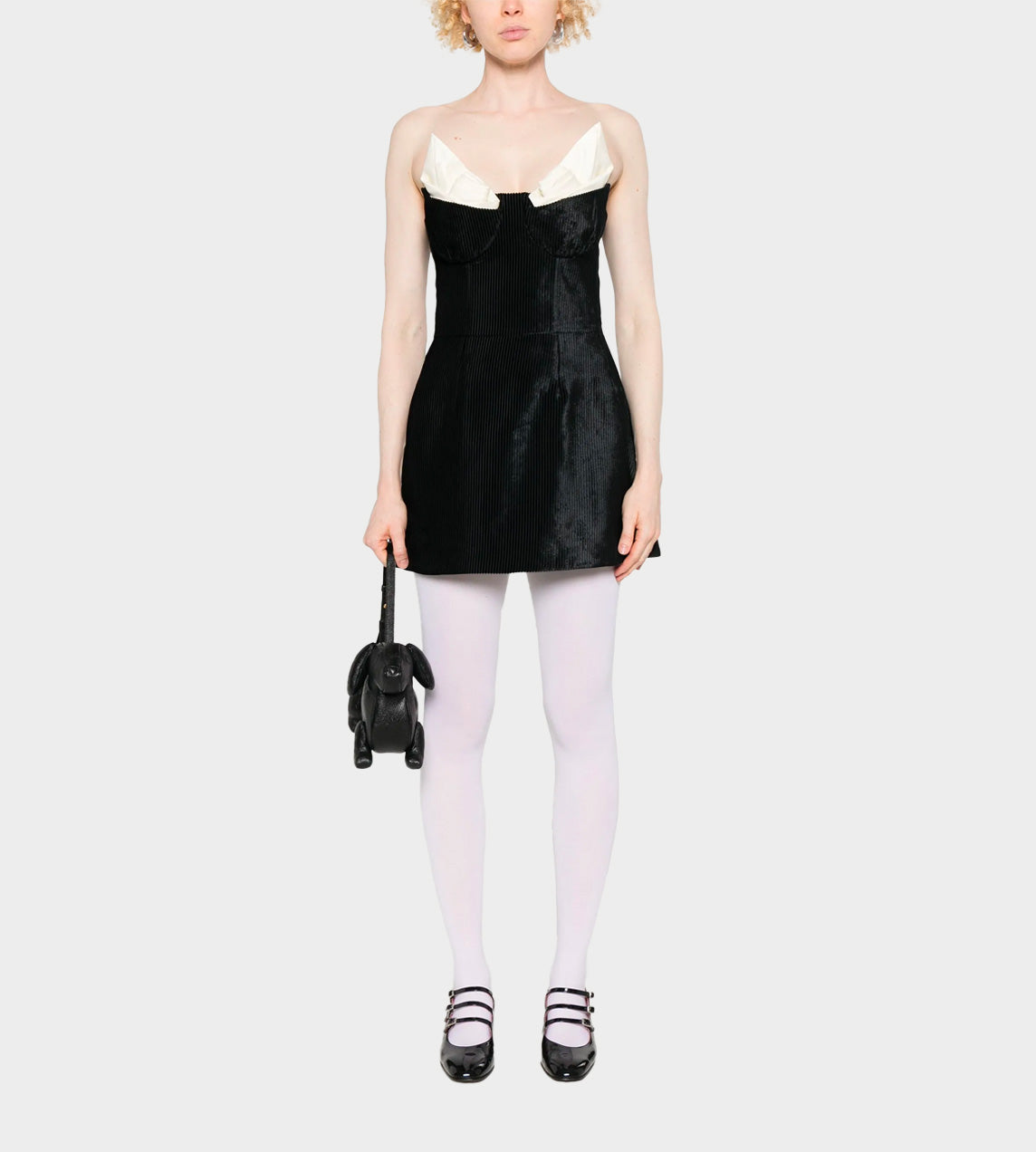 SHUSHU TONG - B&W Bustier Dress Blk