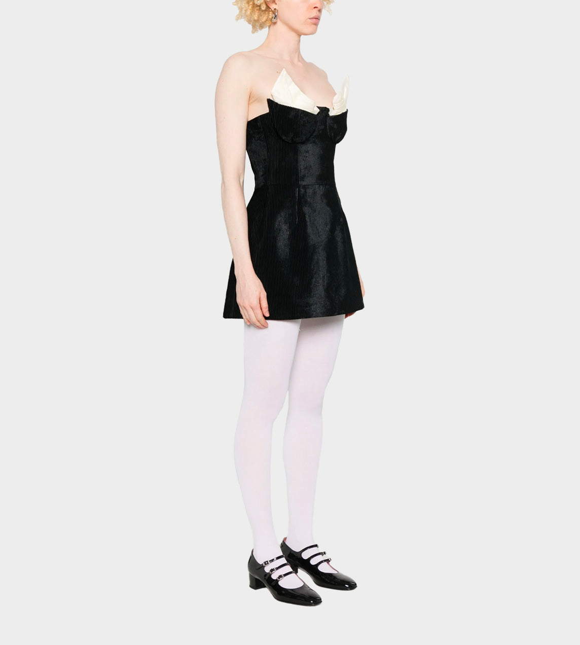 SHUSHU TONG - B&W Bustier Dress Blk