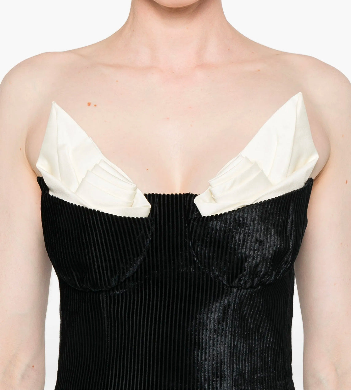 SHUSHU TONG - B&W Bustier Dress Blk