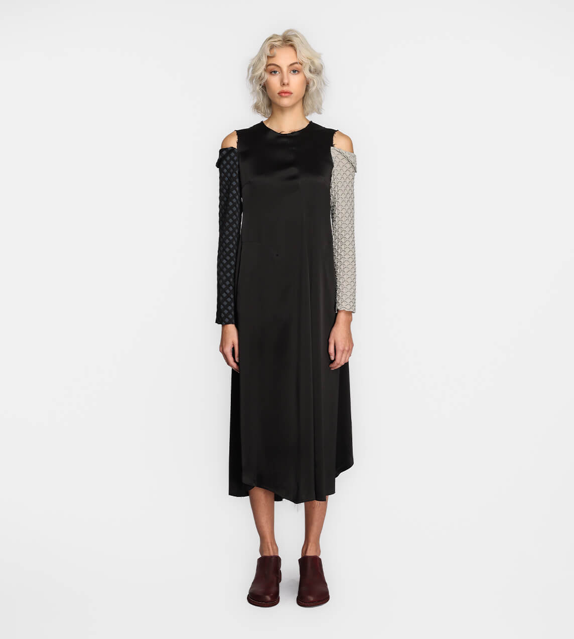 Song For The Mute - Long Sleeve Twisted Dress Black – WDLT117