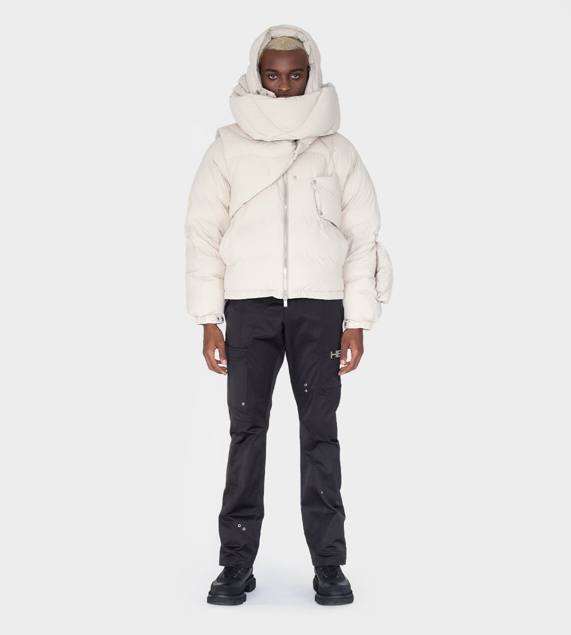 Heliot Emil - Scarf Puffer Jacket Stone