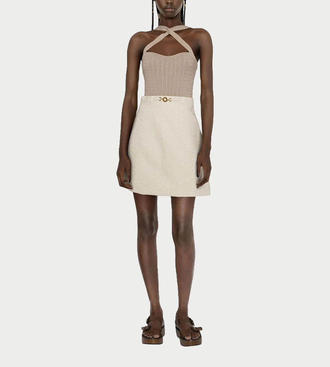 Patou - Medallion Jacquard Skirt Beige