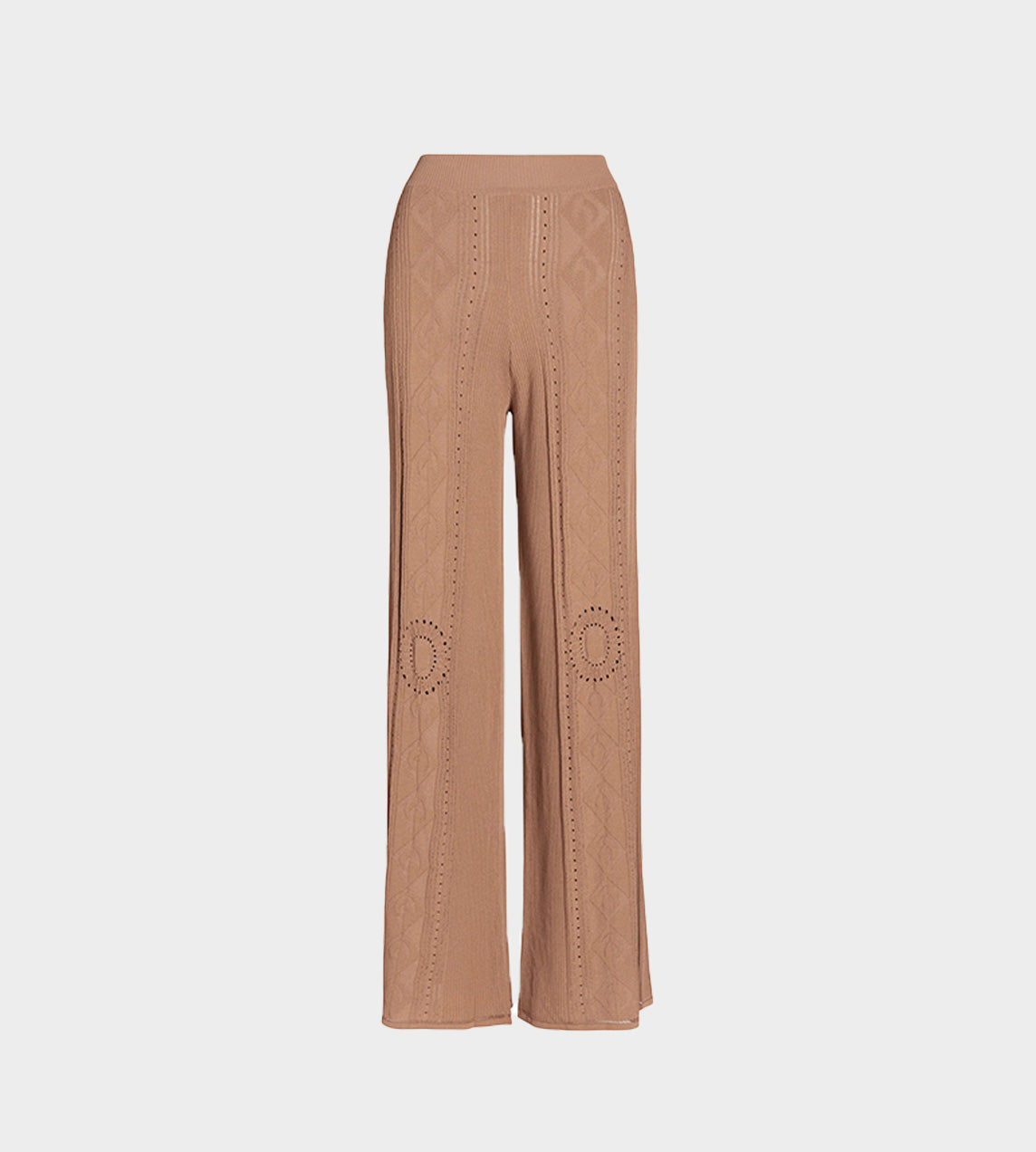 Marine Serre - Pointelle Knitted Pants Beige