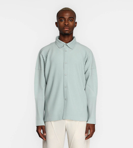 Homme Plisse Issey Miyake - Pleated Long Sleeve Shirt Aqua Blue