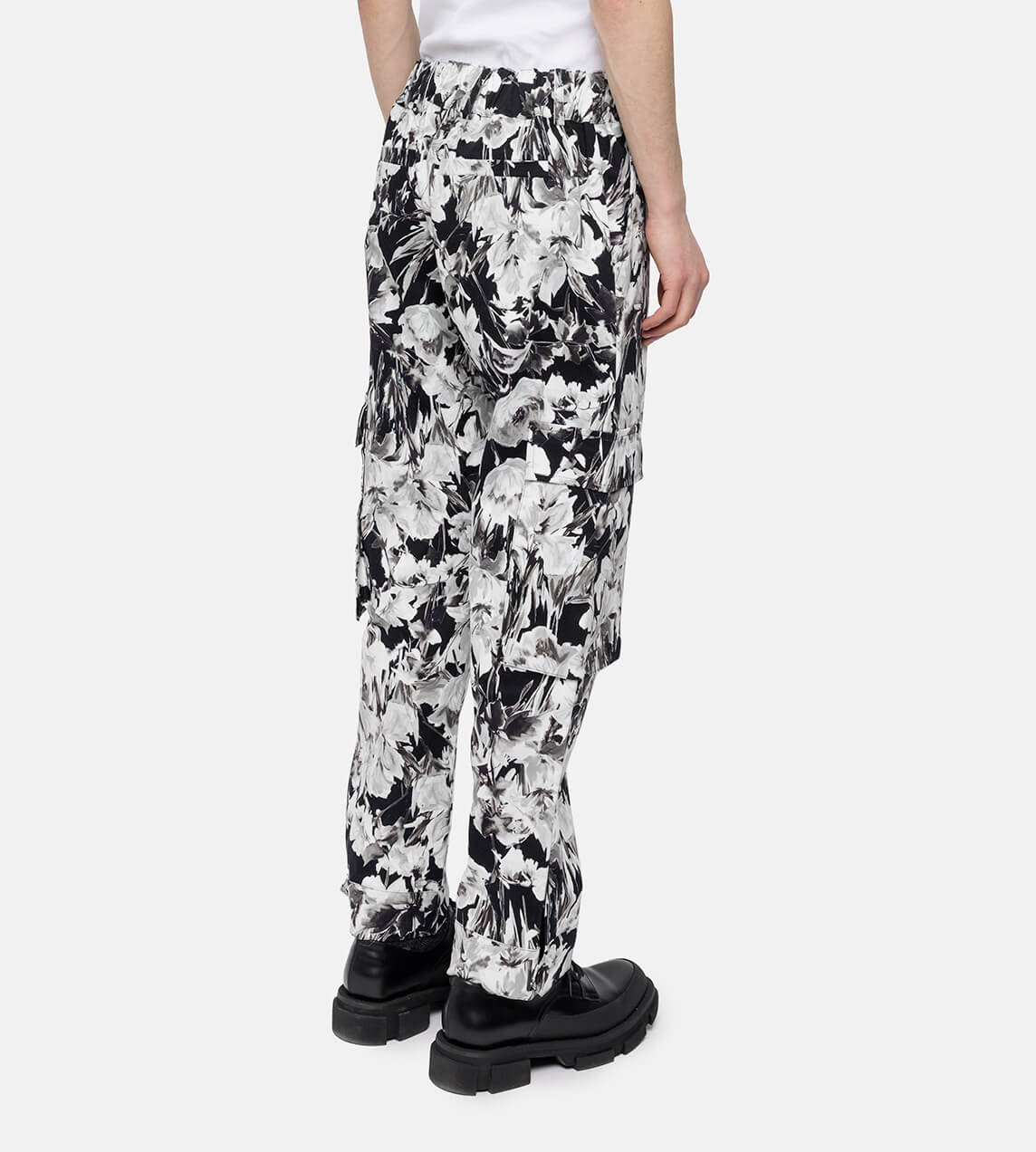 DAVI - Black White Floral Cargo Pant