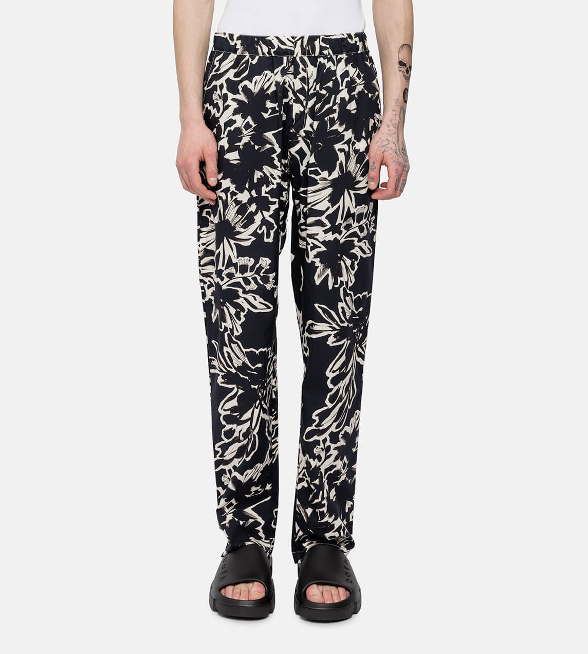 DAVI - Abstract Floral Print Easy Pant