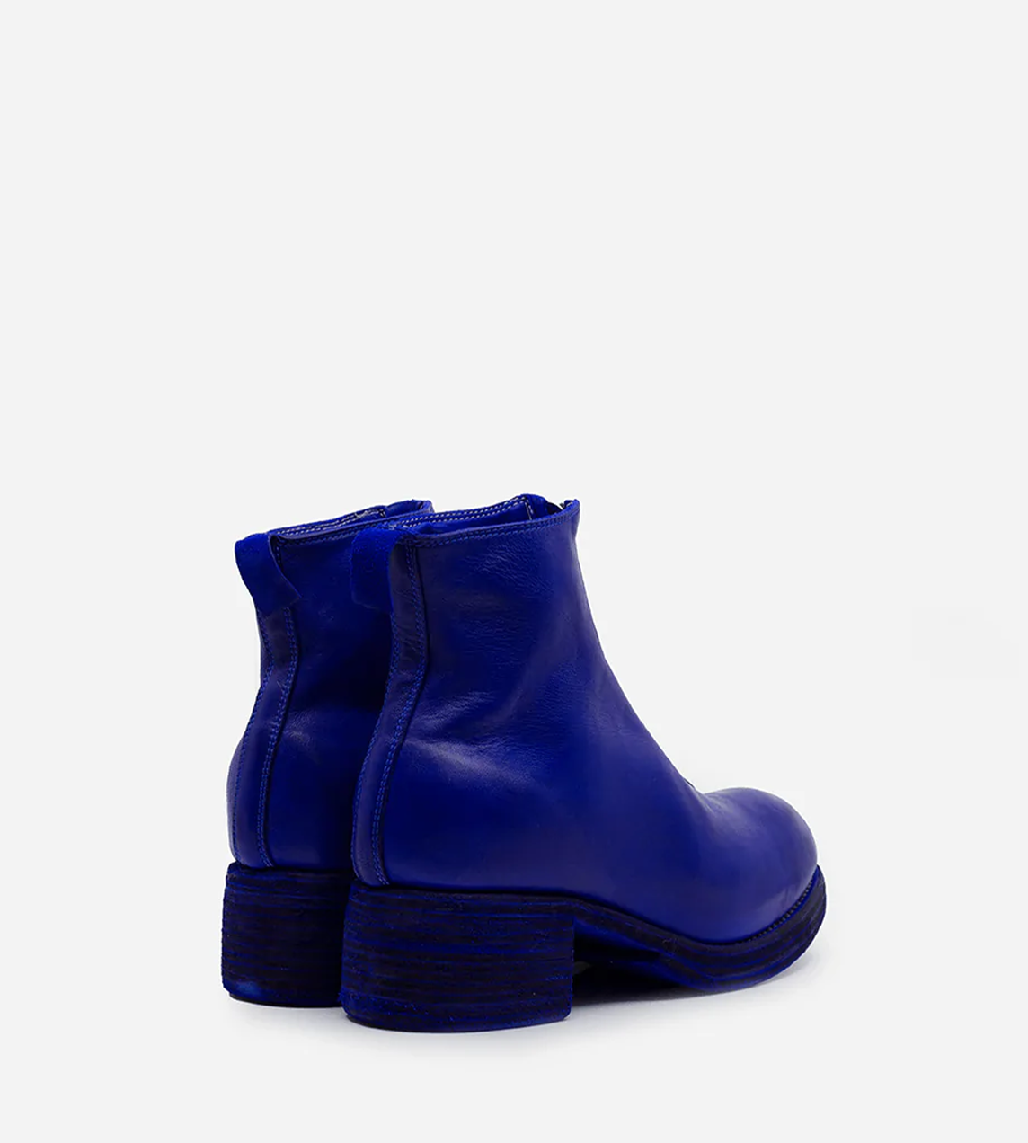 Guidi - PL1WZ Stacked Heel Front Zip Cobalt Blue