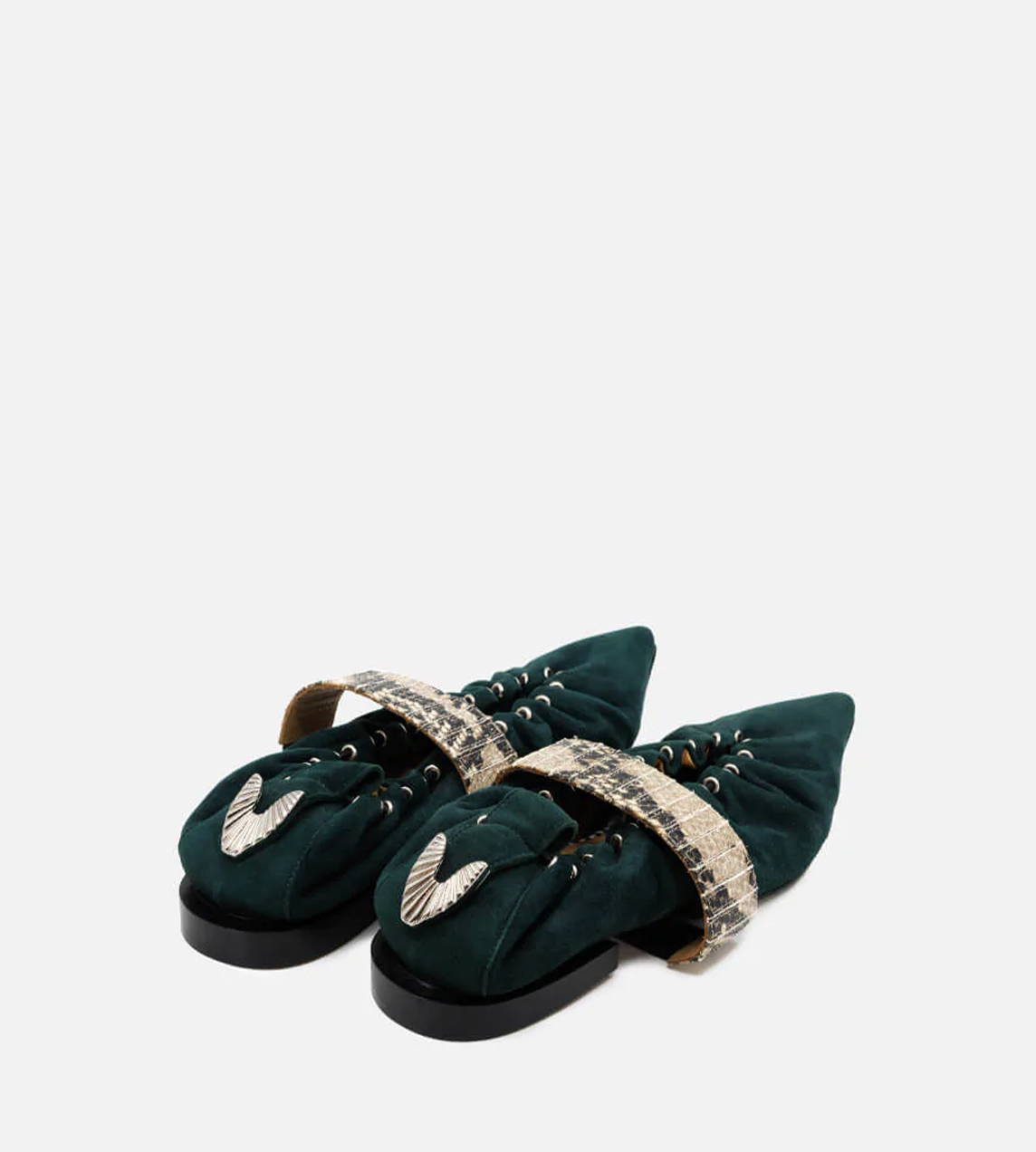 Toga Pulla - Snake Print Strap Pointed Flats