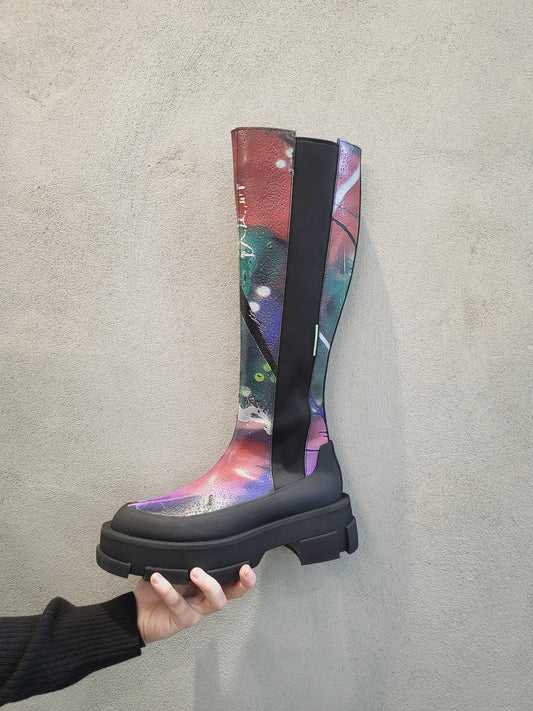 Both - Graffiti Print Gao Platform Boot